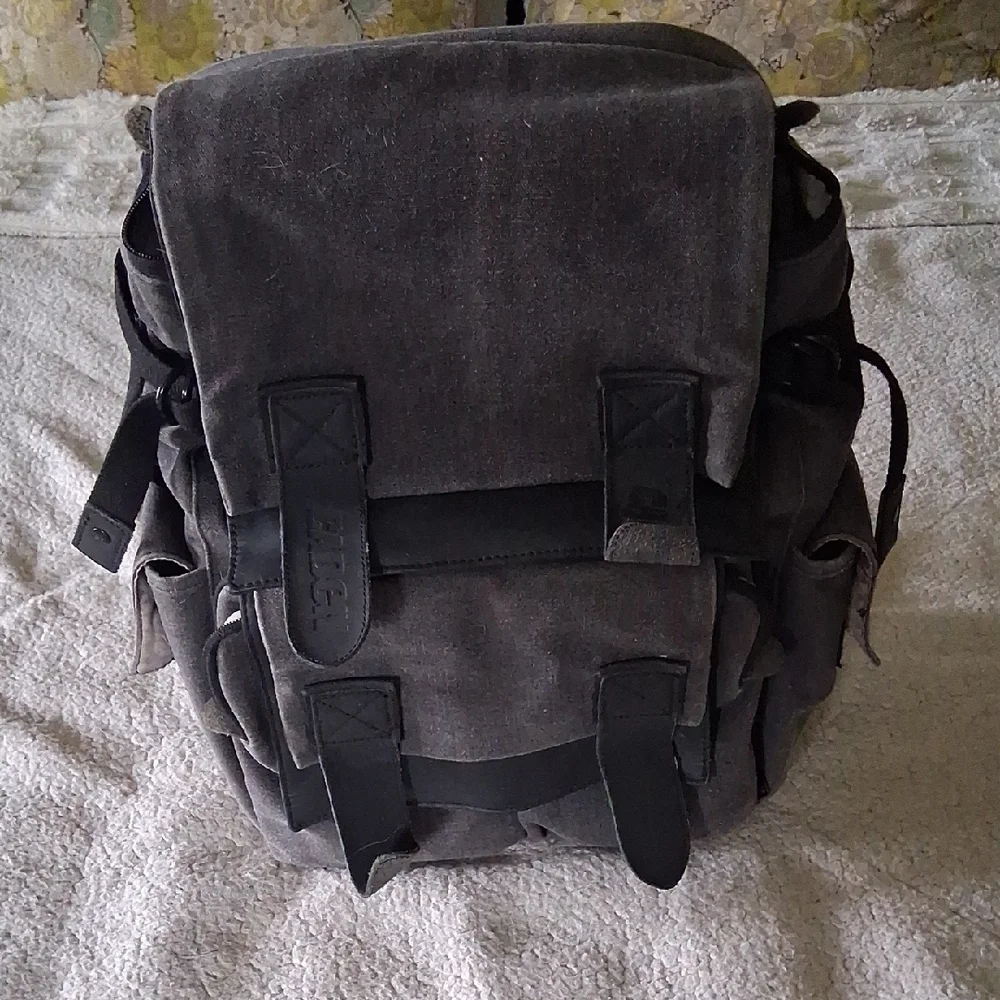 Stylish Gray Canvas Camera  Backpack
